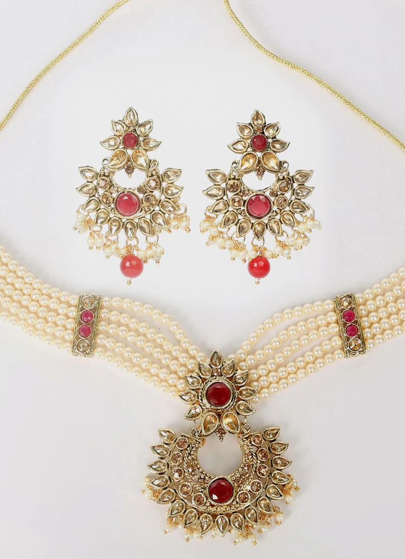 Pearl & Earring Chocker Set - Image 4