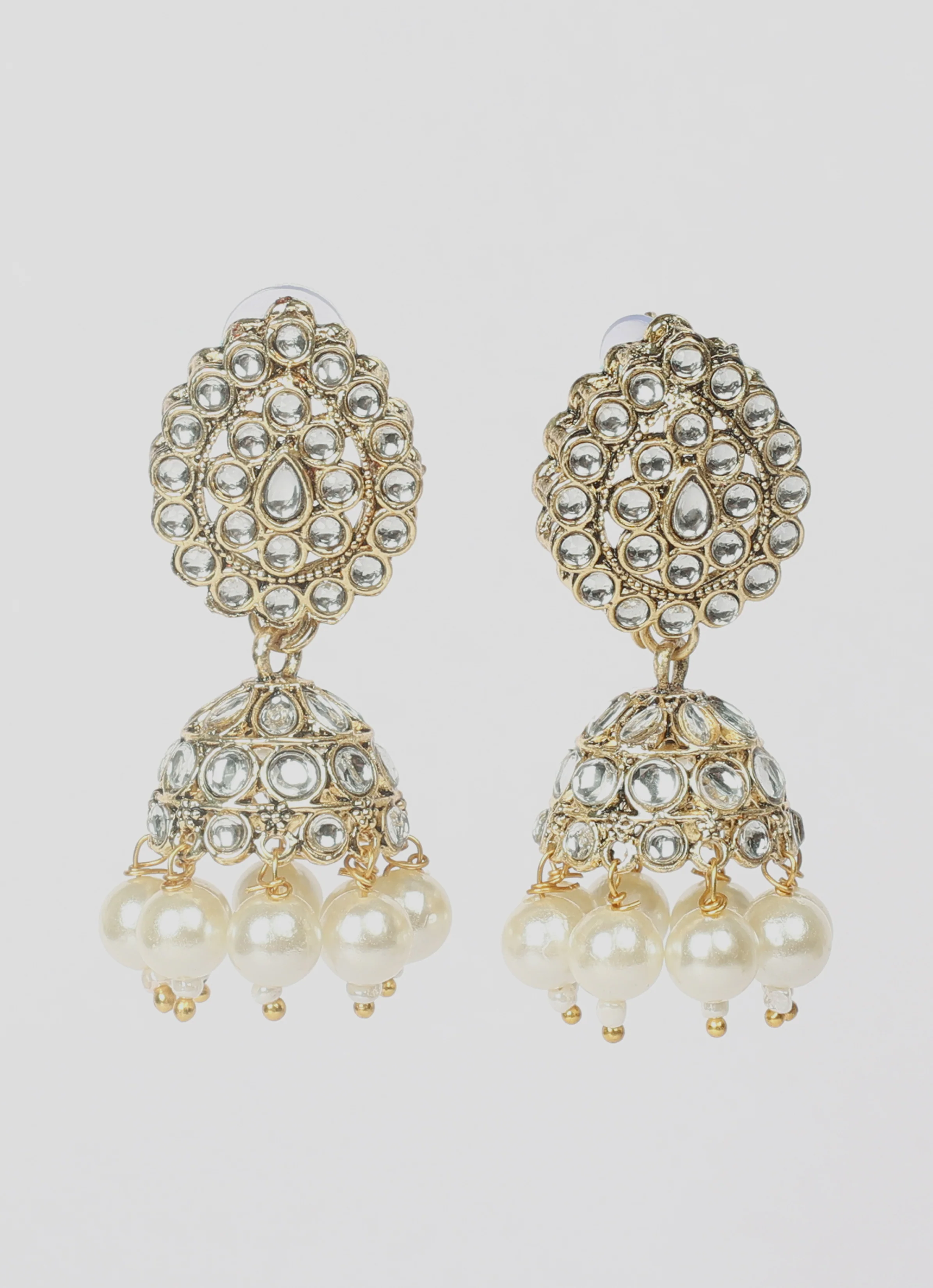 Pearl Kundan Heavy Necklace Set - Image 4