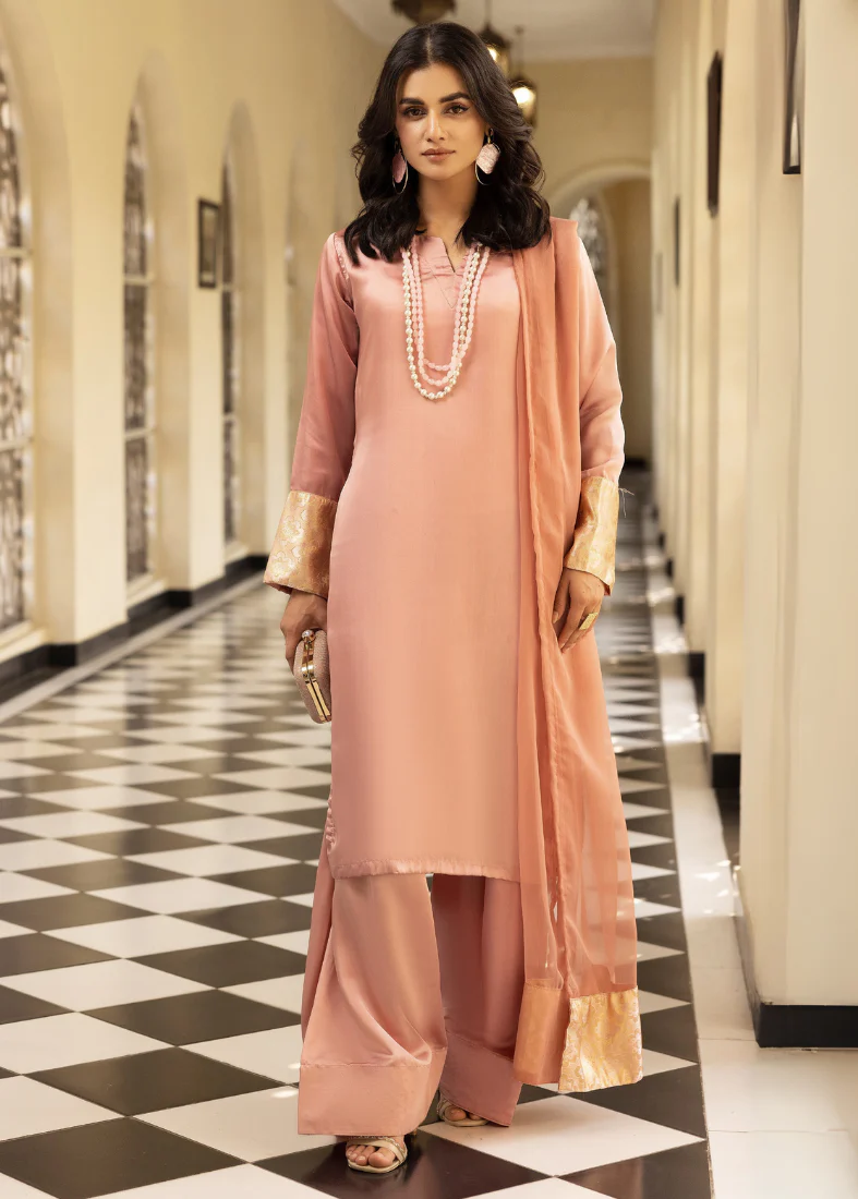 Pink Farshi Salwar Suit Set - Image 3