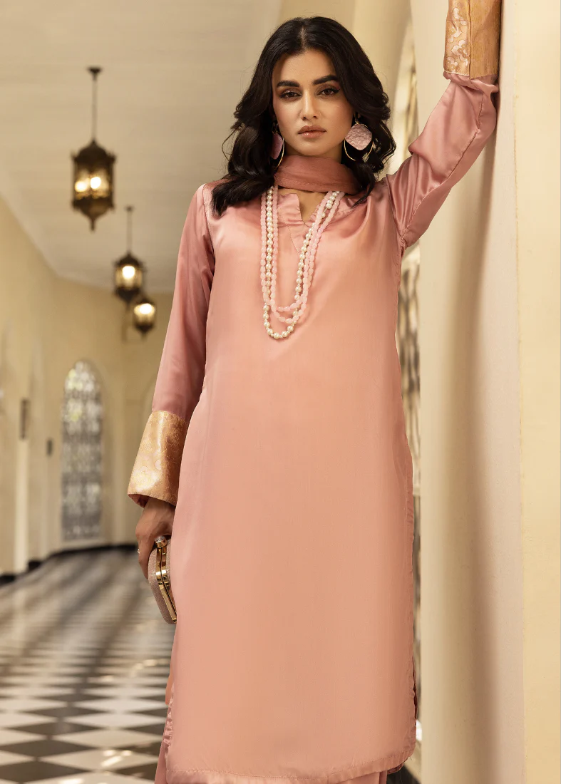 Pink Farshi Salwar Suit Set - Image 4