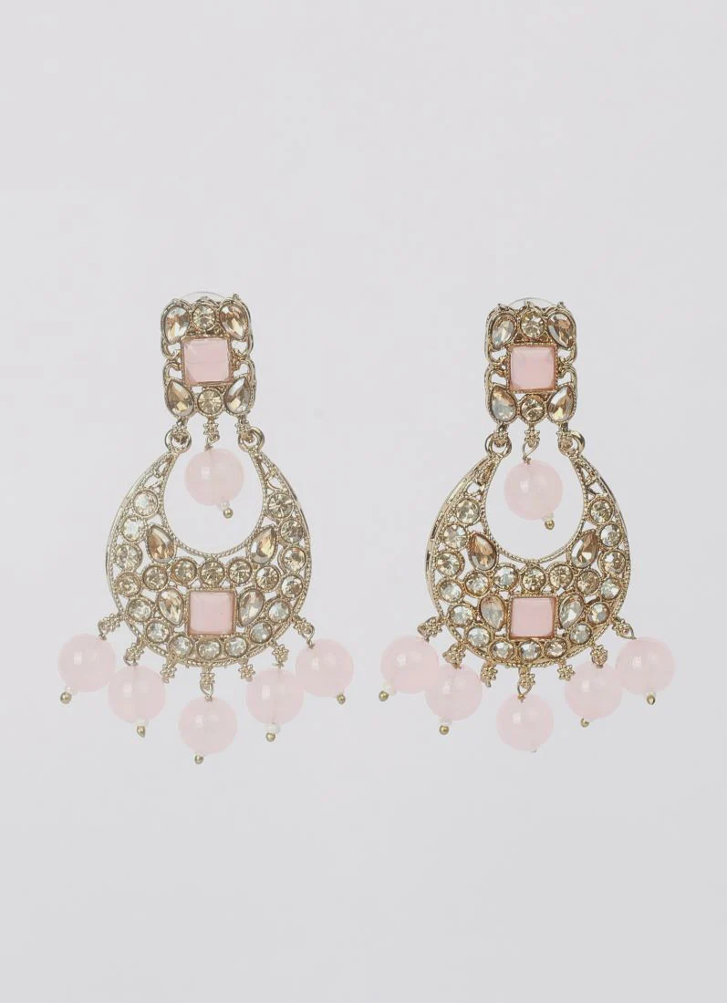 Pink Pearl Choker Necklace Set - Image 5
