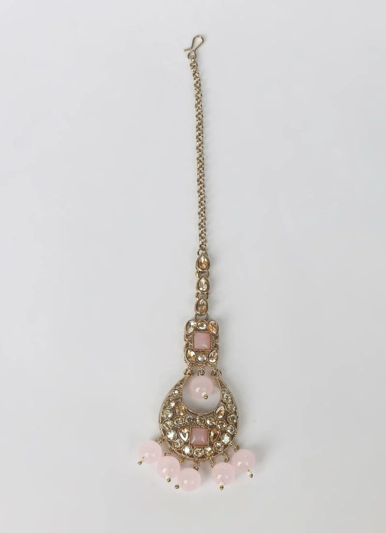 Pink Pearl Choker Necklace Set - Image 6