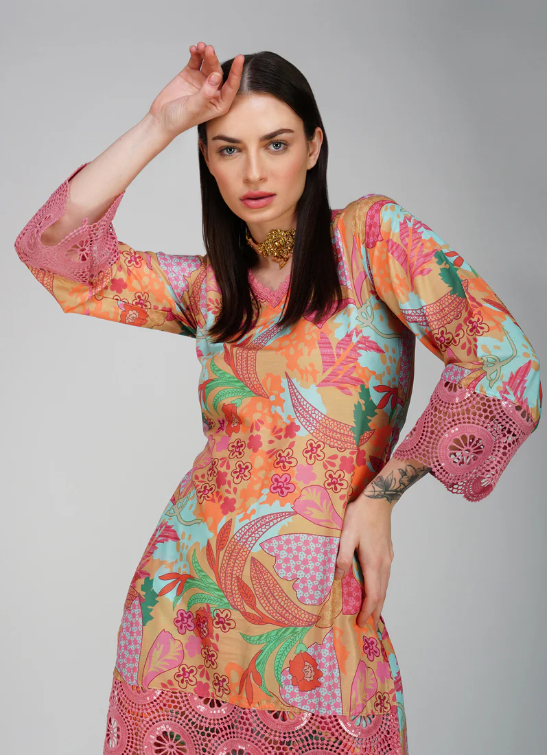 Pink Rayon Shift Style Co-Ord Set - Image 6
