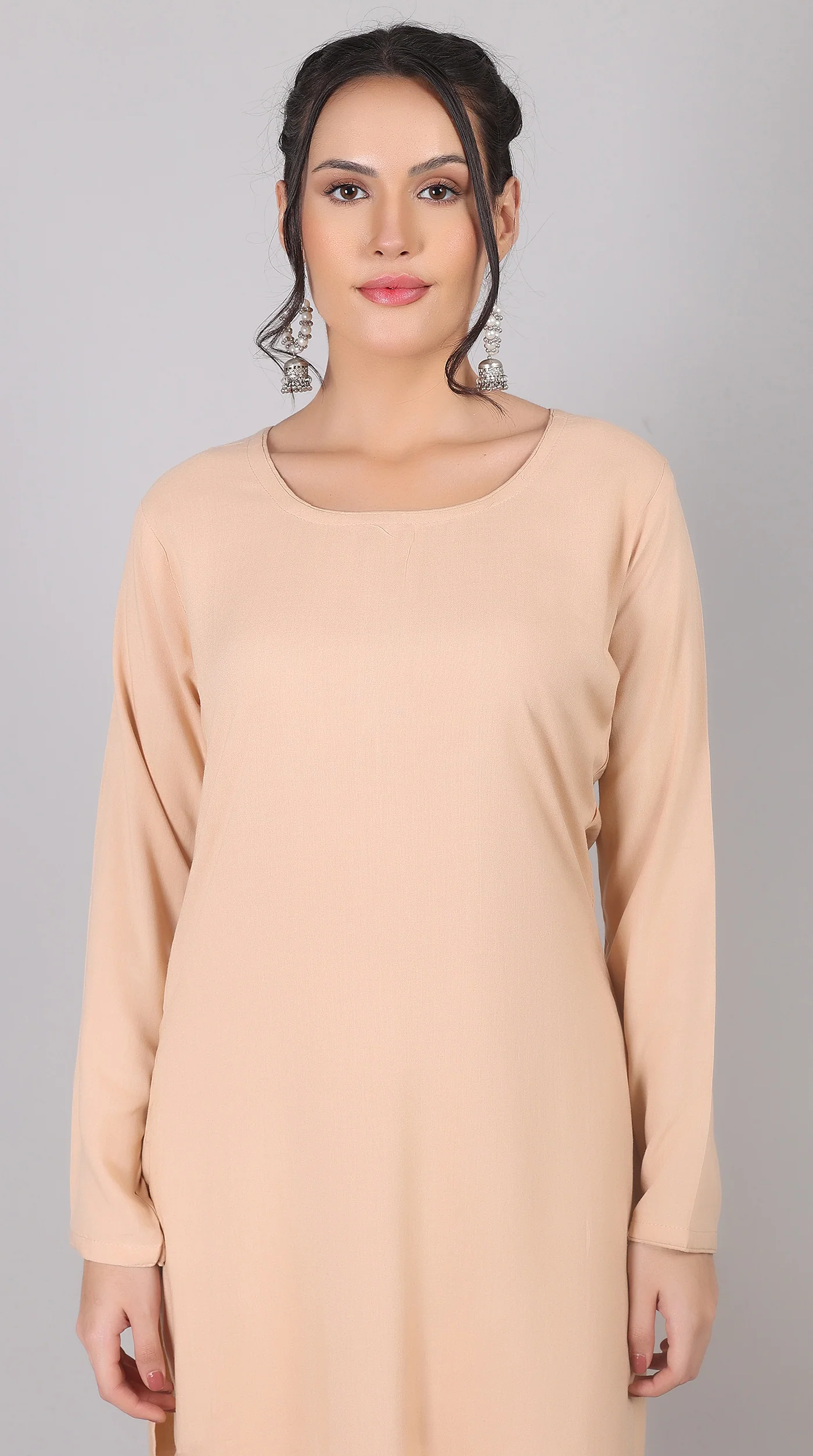 Pink Rayon Straight-Cut Kurta Set with Contrast Dupatta - Image 4