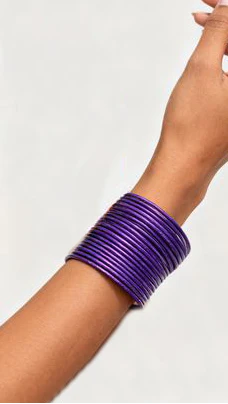 Purple Bangle Set â€“ Lightweight Slim Stackable Plain Purple Bangles for Women - Image 5