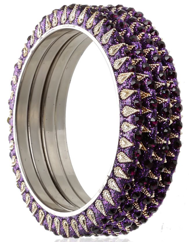 Purple Crystal Bangle Set - Image 3