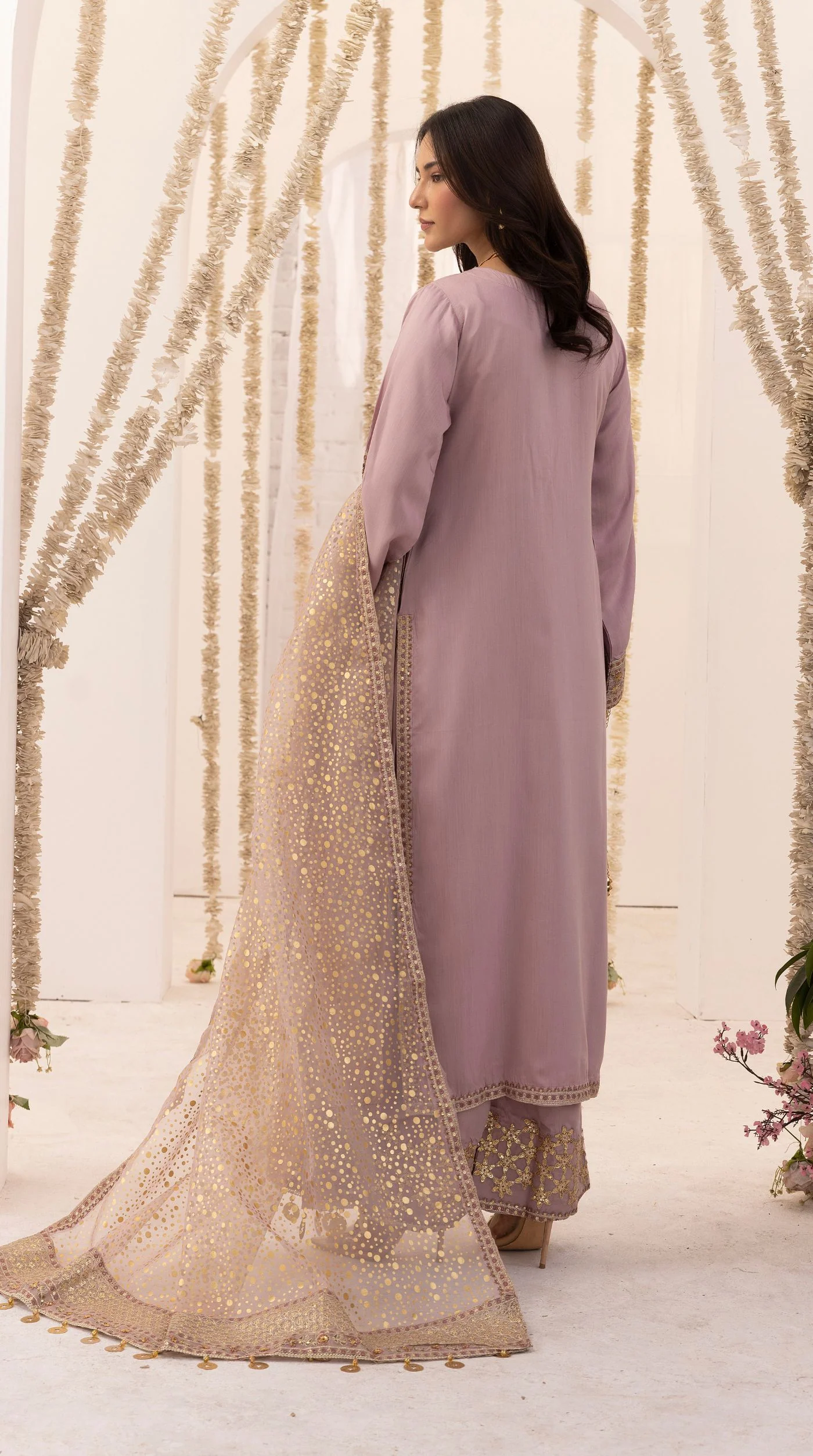 Purple Embroidered Salwar Kameez – Elegant Pakistani Festive Suit - Image 5