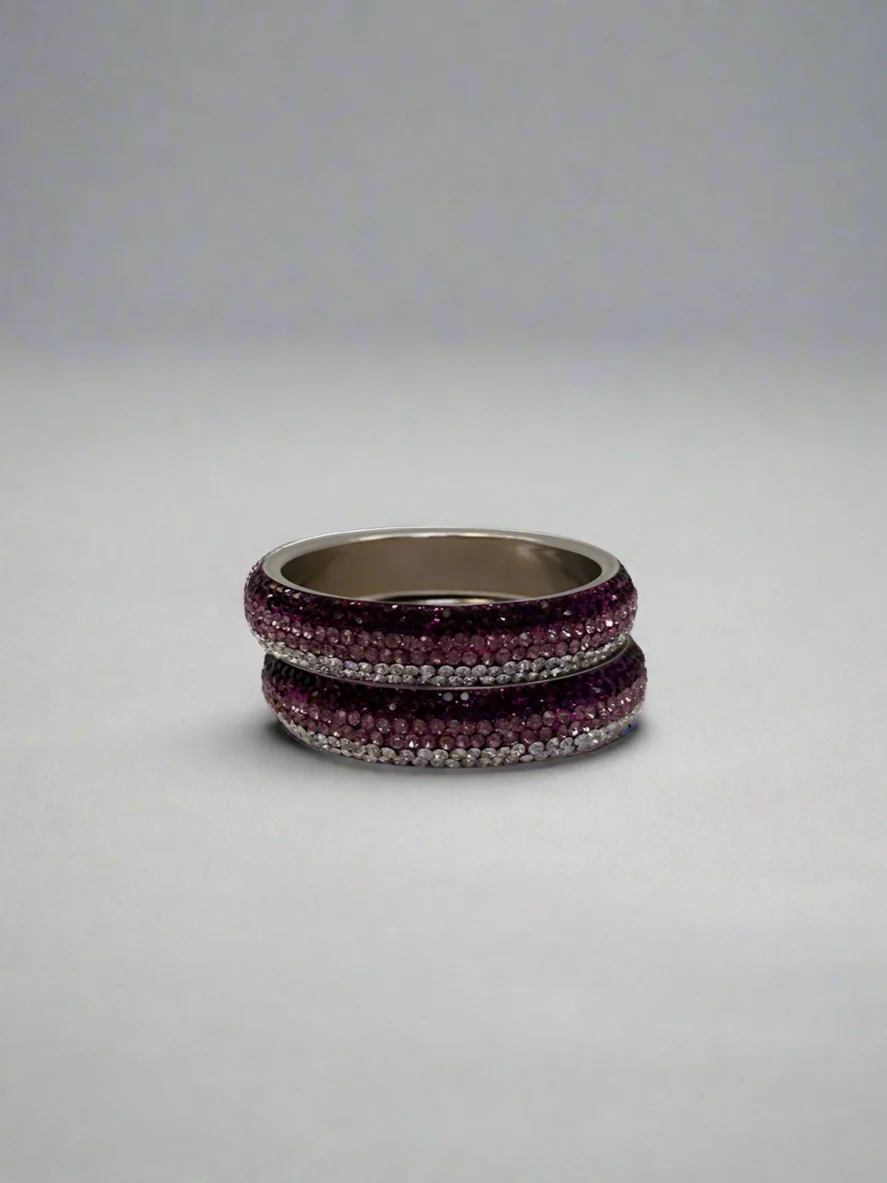 Purple Ombre Crystal Shaded Bangle Set - Image 2