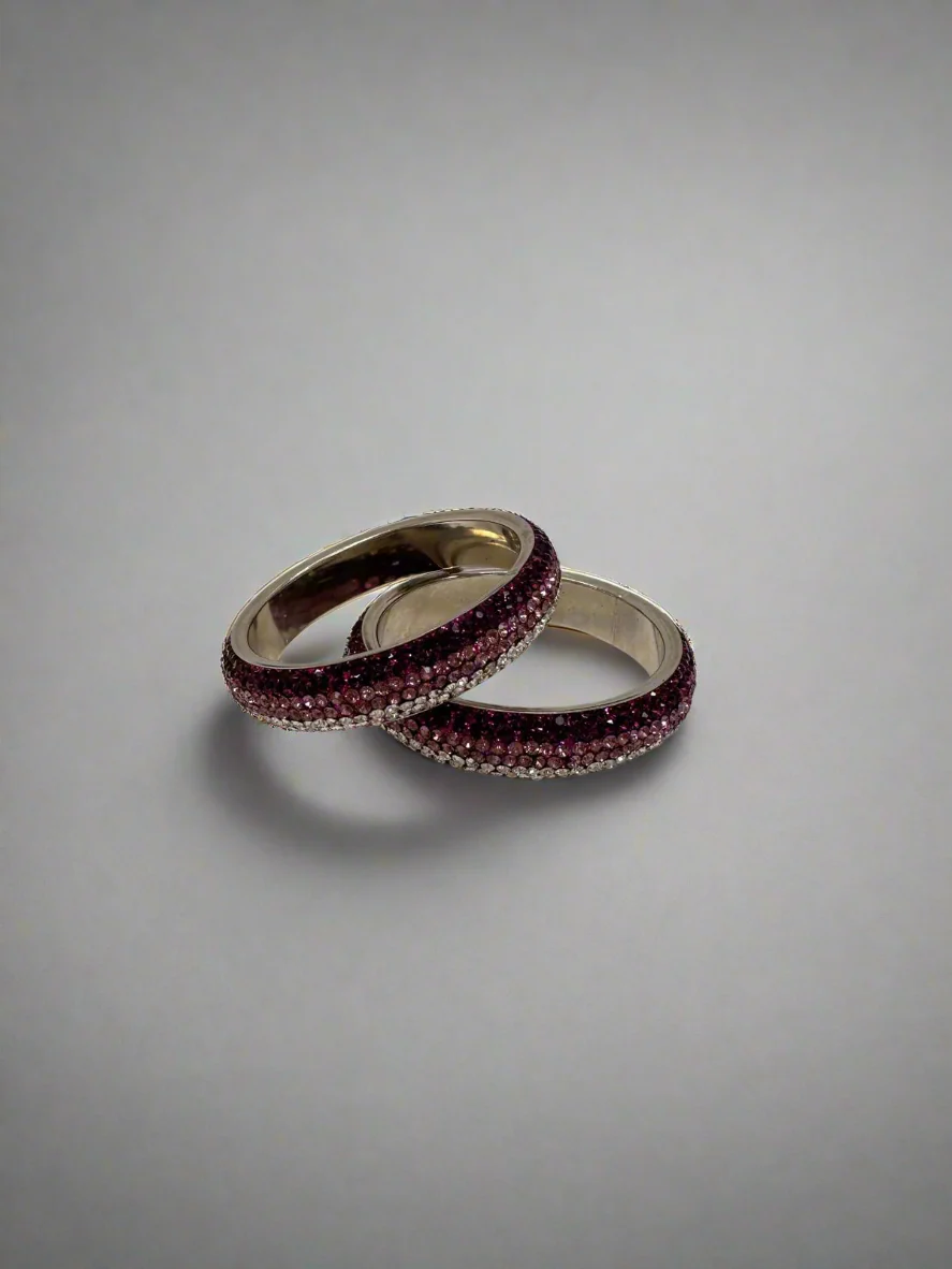 Purple Ombre Crystal Shaded Bangle Set - Image 3