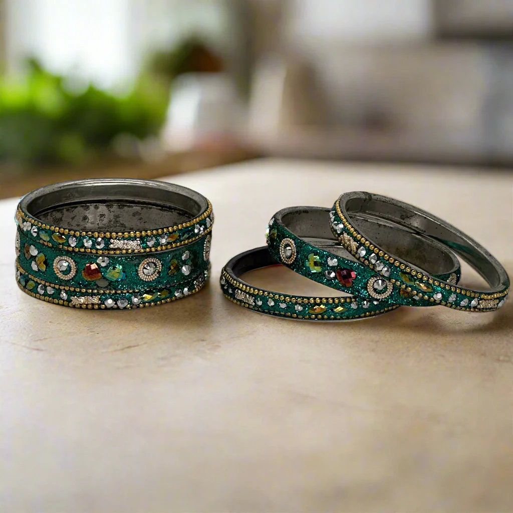 Rama Intricate Sparkle Bangle Set - Image 2