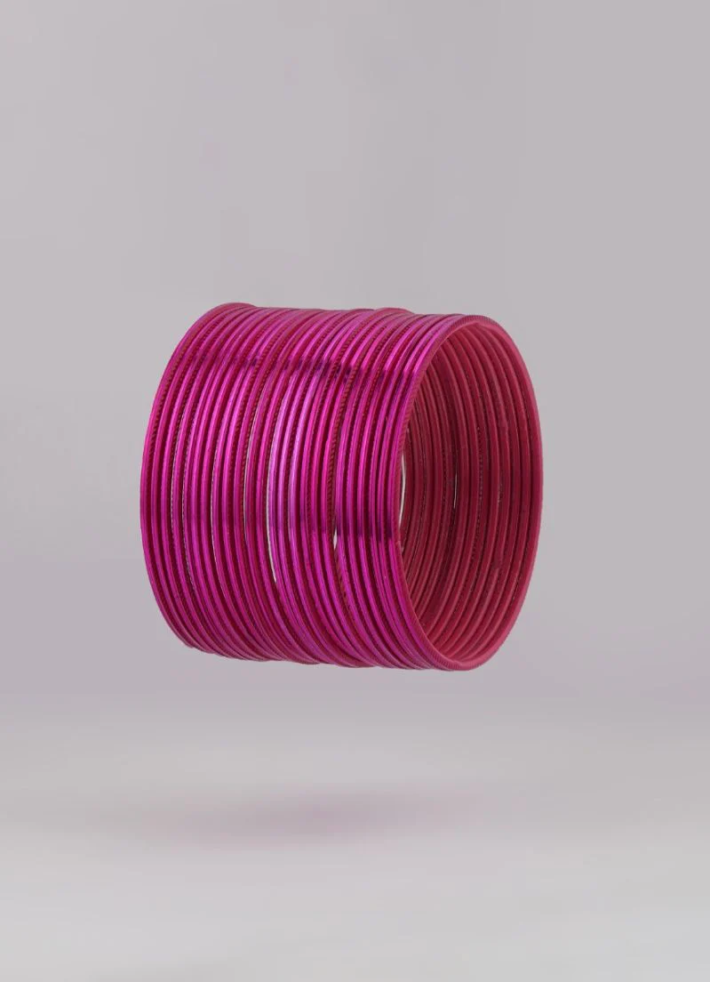 Rani Pink Bangle Set â€“ Lightweight Slim Stackable Bangles for Women - Image 2