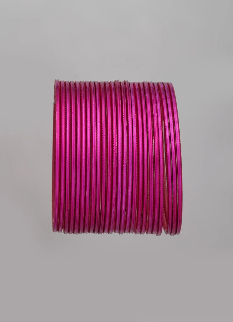 Rani Pink Bangle Set â€“ Lightweight Slim Stackable Bangles for Women - Image 4