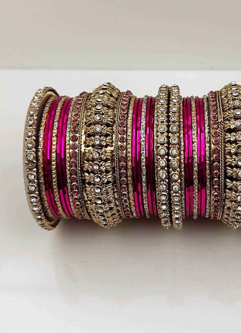 Rani Pink Gold Kara Bangle Set - Image 2