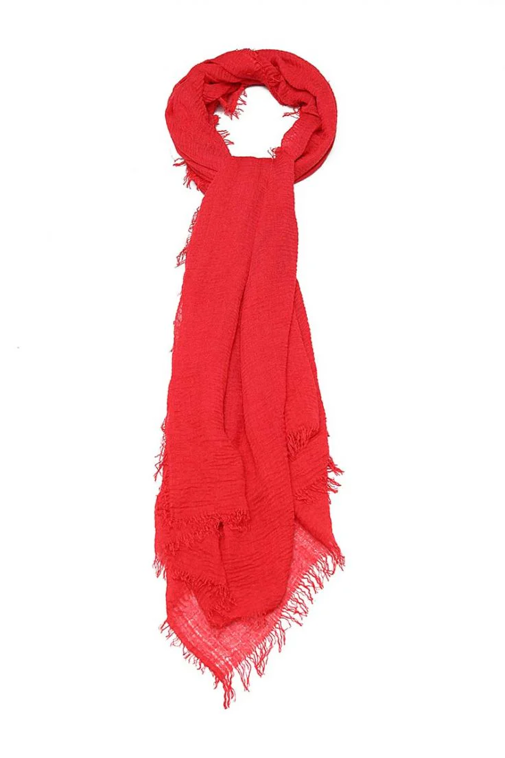 Red Woven Oversize Scarf - Image 2