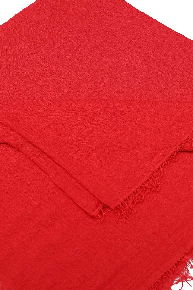 Red Woven Oversize Scarf - Image 4