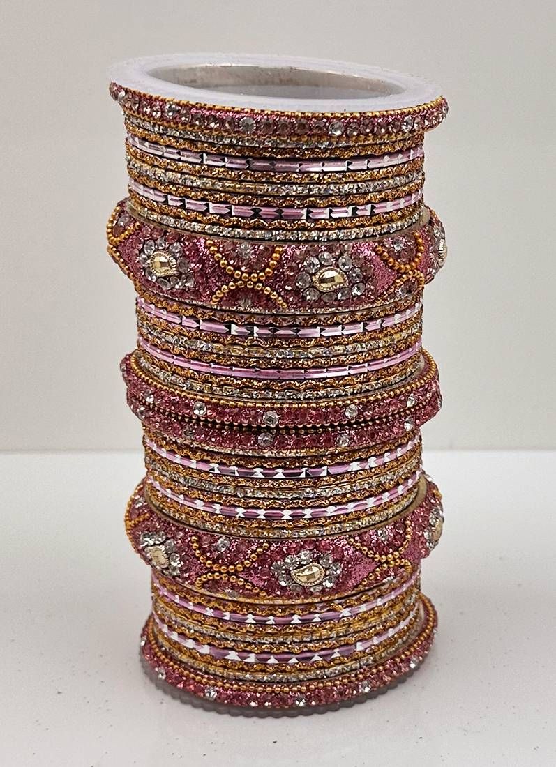 Rose Pink Double Bangle Set - Image 2