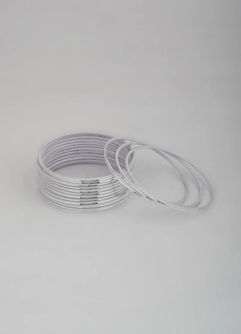 Shiny Silver Bangles 24 Piece Stackable Bangle Set - Image 3