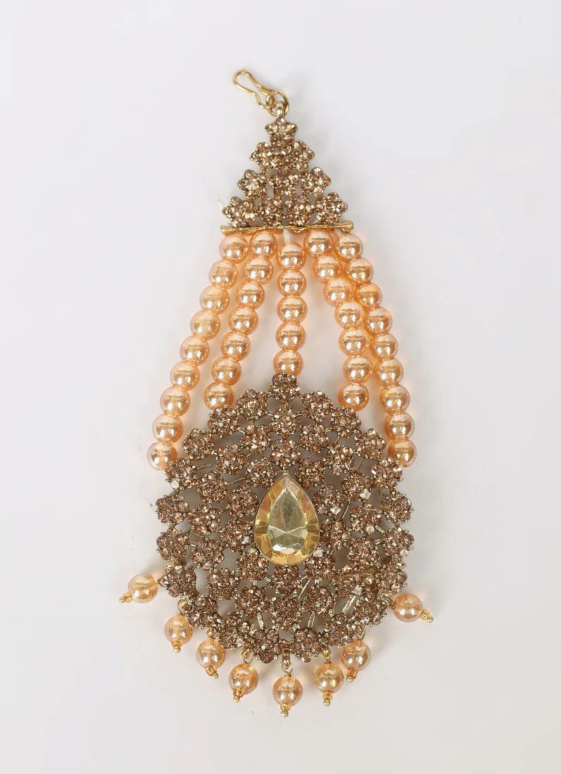 Gold Crystal Stone Bead Necklace Set - Image 7