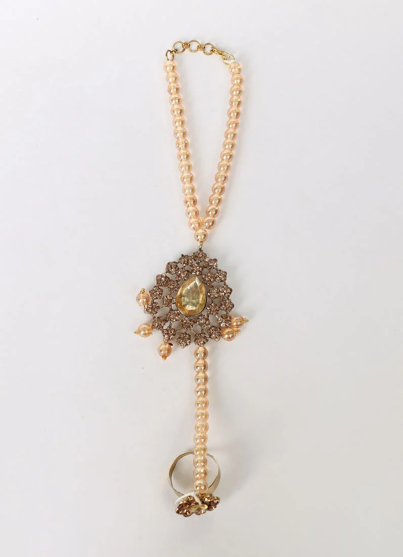 Gold Crystal Stone Bead Necklace Set - Image 9