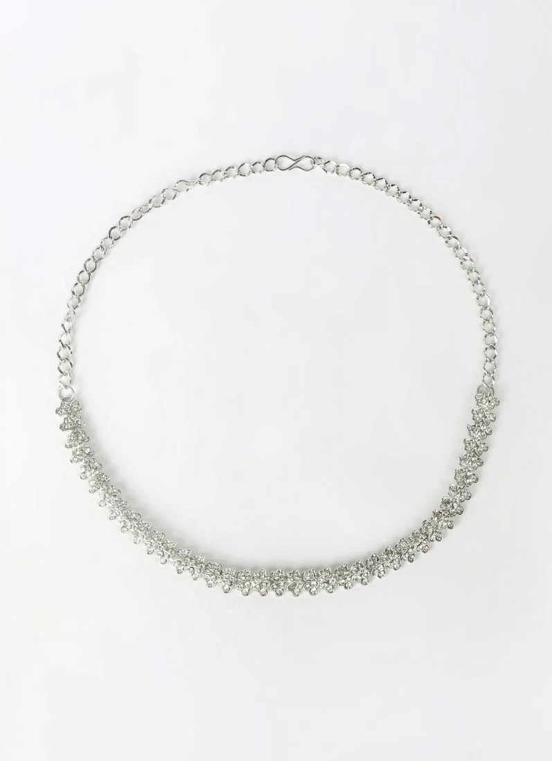 Silver Diamonte Chain Necklace Set - Image 3
