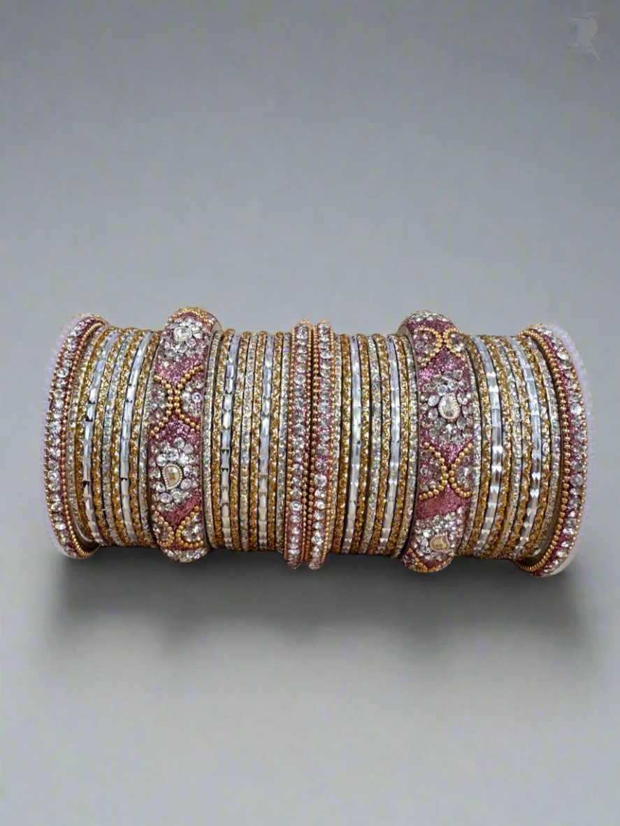 Pink Diamante Double Bangle Set - Image 2