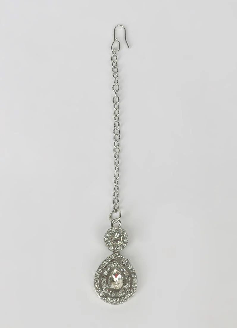 Silver Diamonte Droplet Necklace Set - Image 5