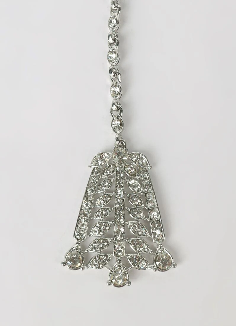 Silver Diamonte Heavy Necklace Set - Image 5