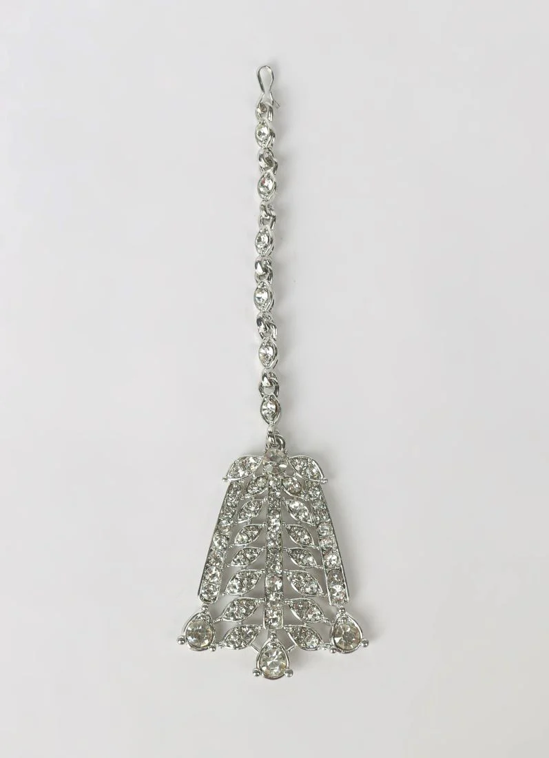 Silver Diamonte Heavy Necklace Set - Image 6