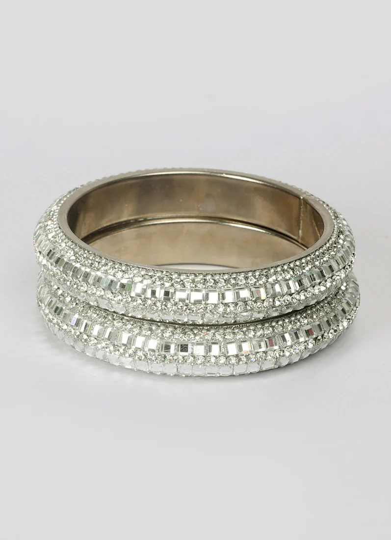 Silver Diamonte Kara Set - Image 2