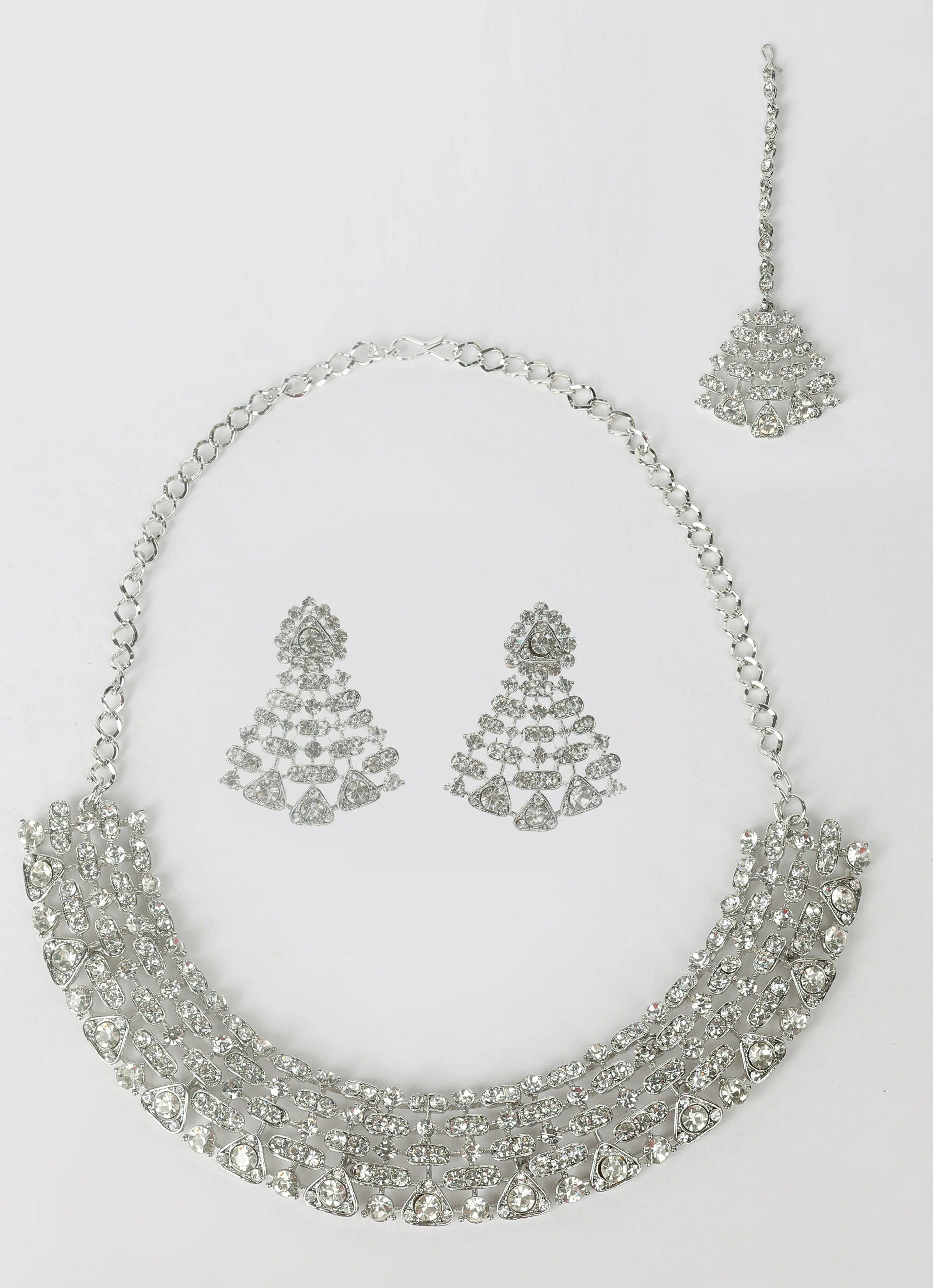 Silver Diamonte Necklace Set - Image 2
