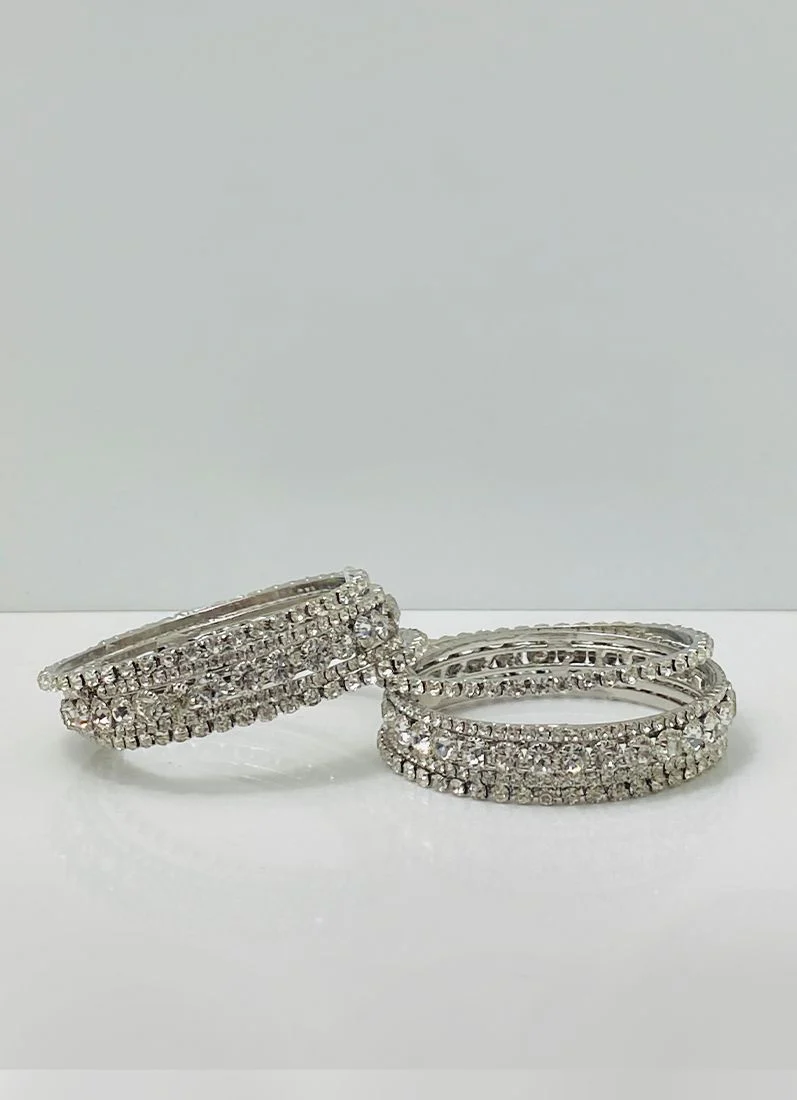 Silver Diamonte Sparkle Bangles - Image 2