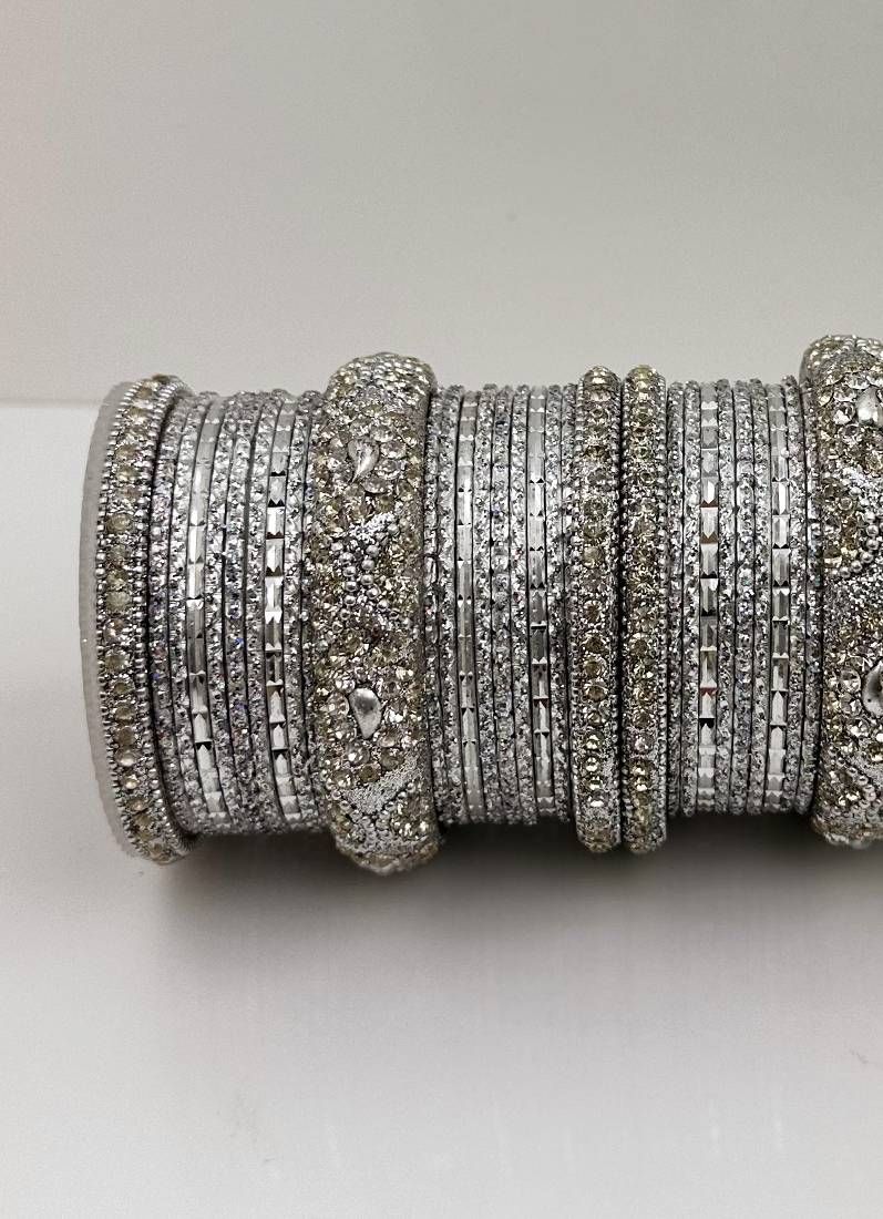 Silver Double Bangle Set - Image 3