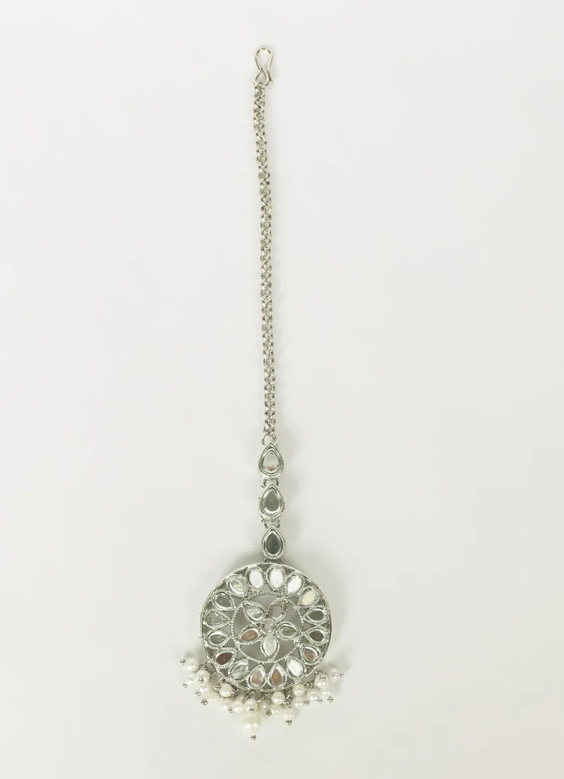 Silver Mirror Tikka For Women - Image 2