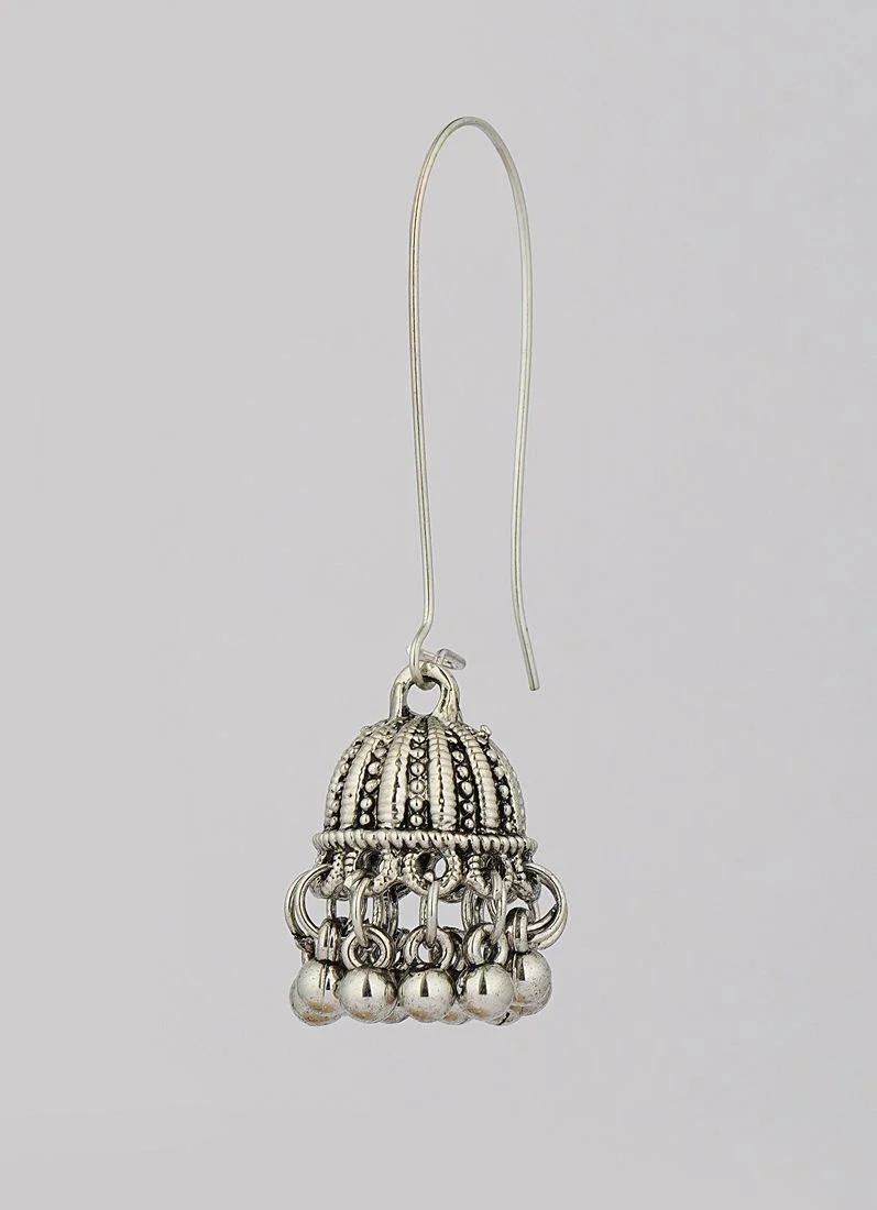 Silver Oxidise Jumki Earring Set - Image 2
