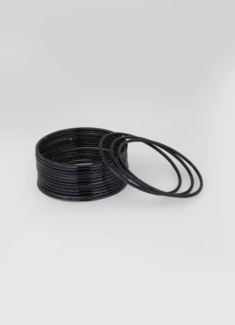 Slim Black Bangle Set - Image 3