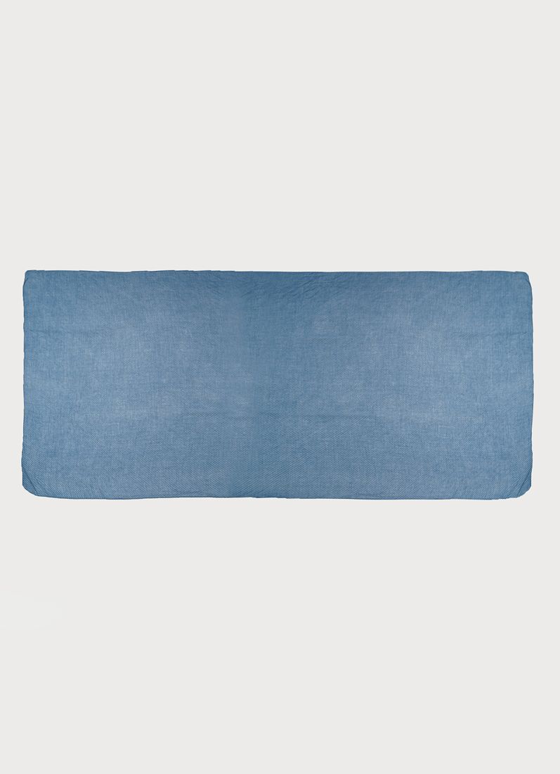 Teal Cotton Crinkled scarf - Image 3
