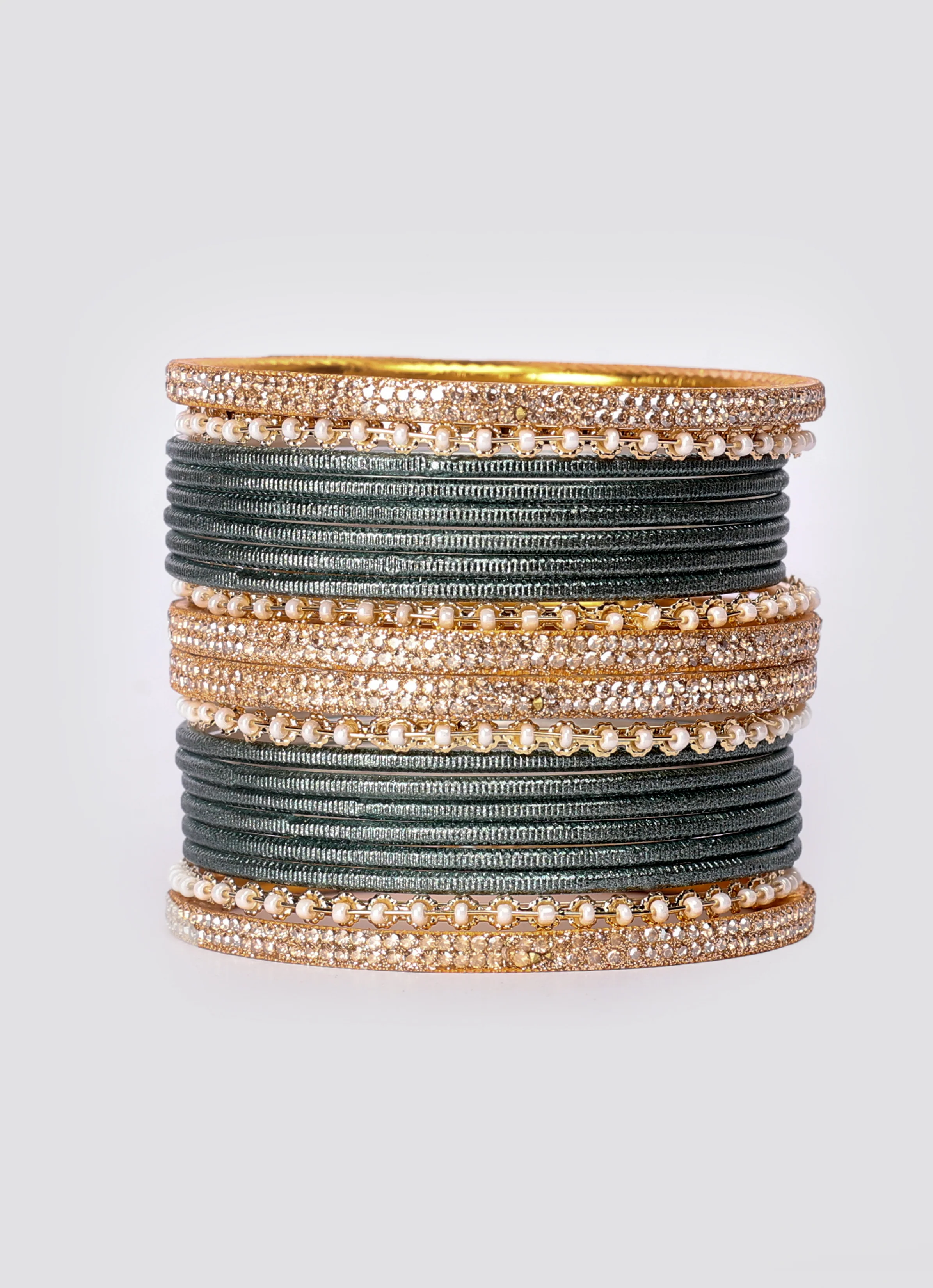 Teal Diamonte & Pearl Bangle Se - Image 2
