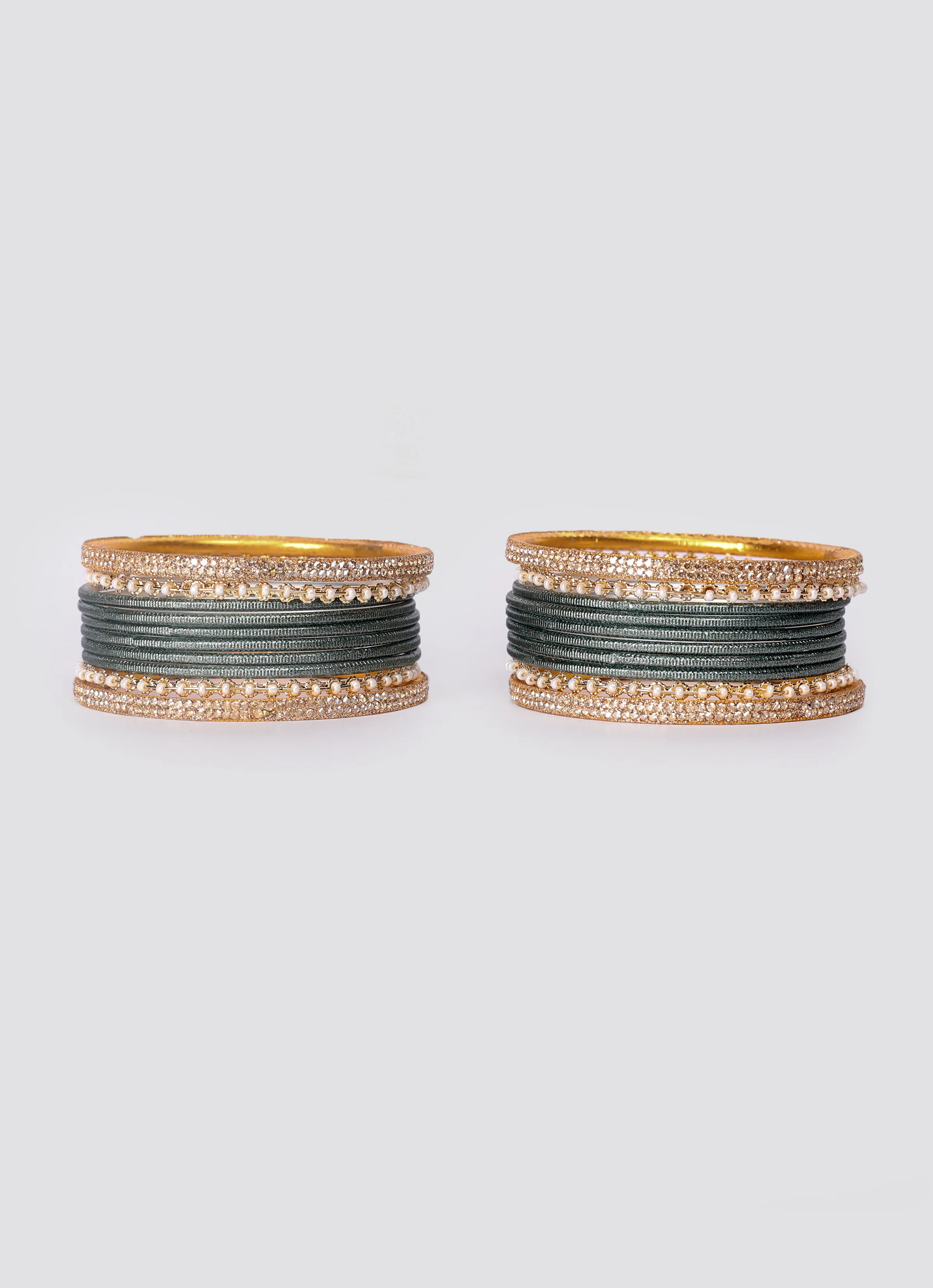 Teal Diamonte & Pearl Bangle Se - Image 4