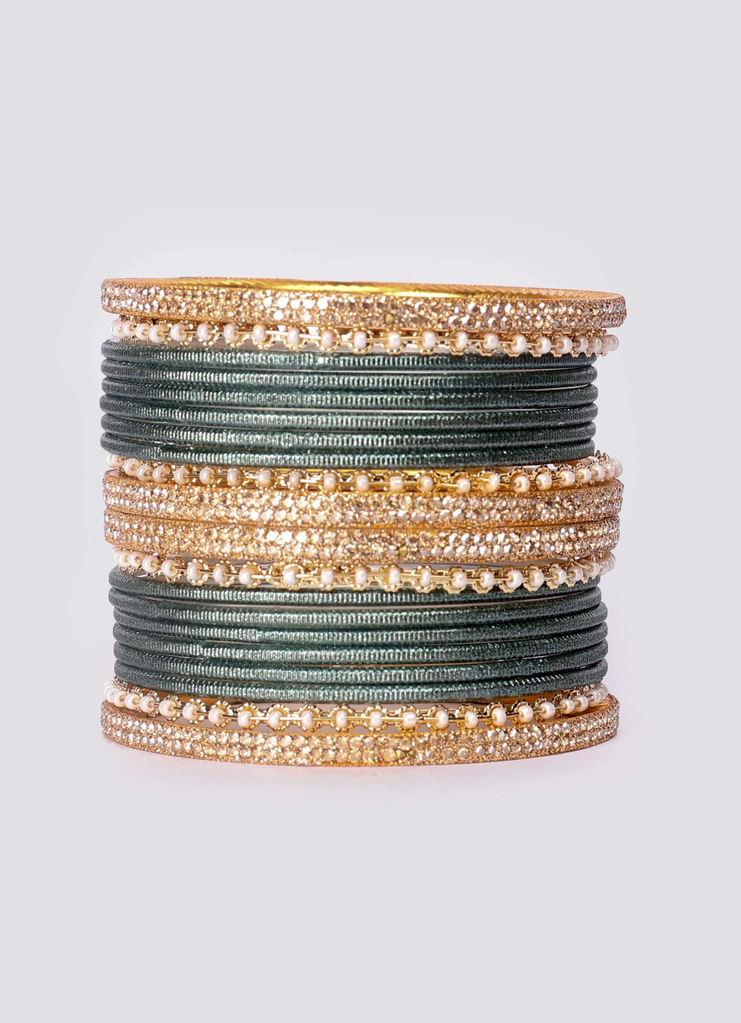 Teal Diamonte & Pearl Bangle Se - Image 5