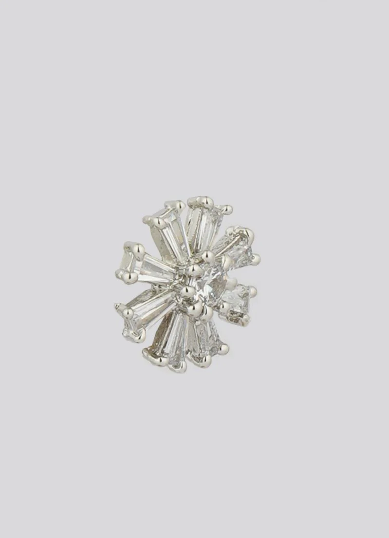 Unique Silver Diamante Stud Earrings - Image 3