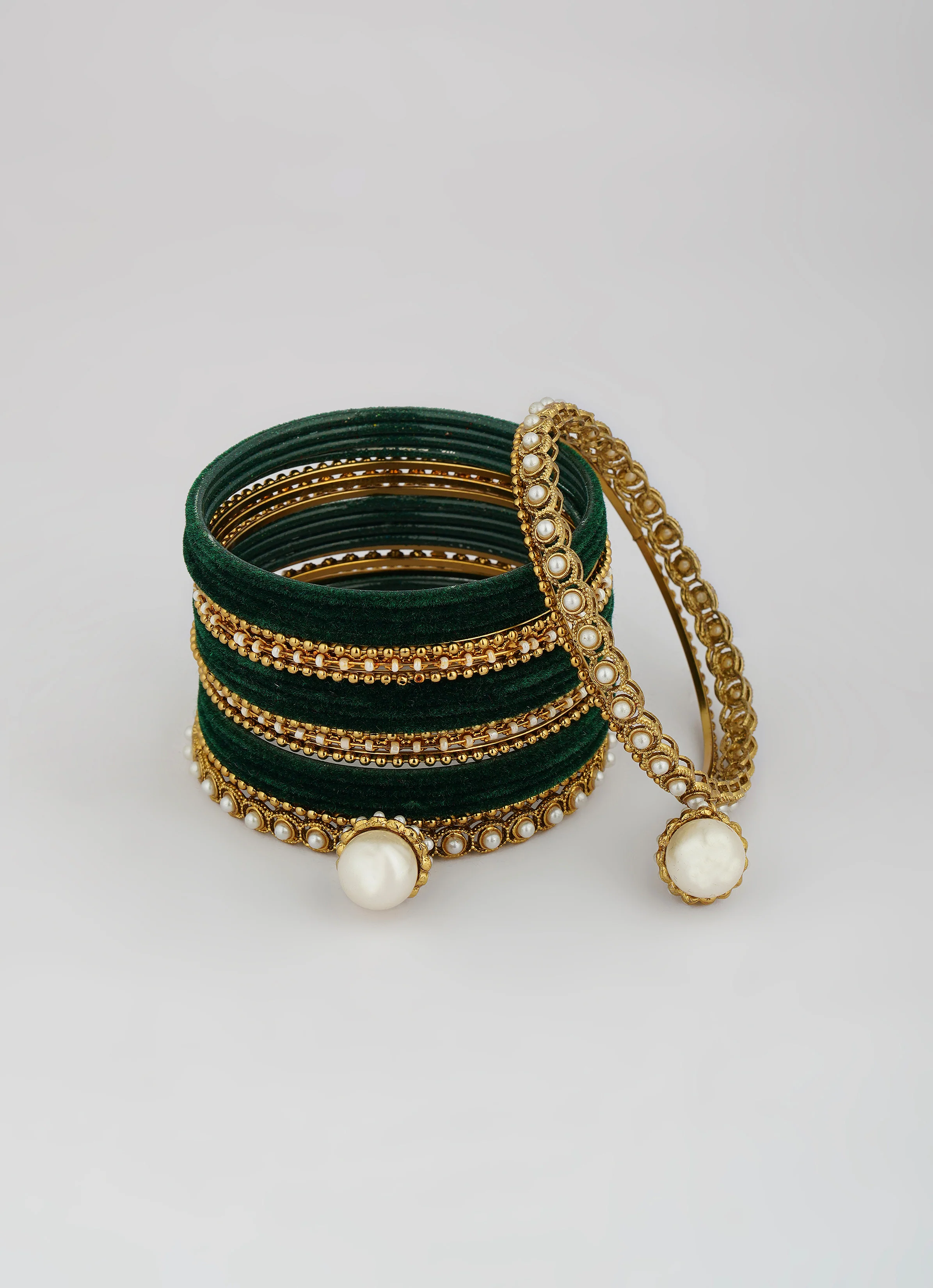 Velvet Green Bangle Set - Image 3