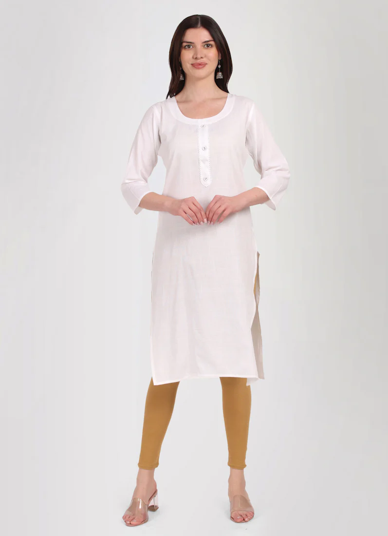 White Rayon Kurta - Image 3