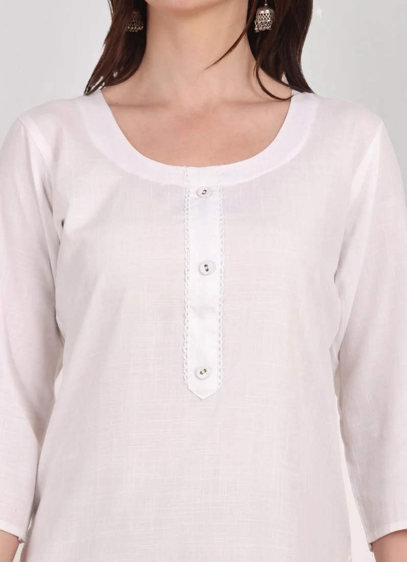 White Rayon Kurta - Image 5