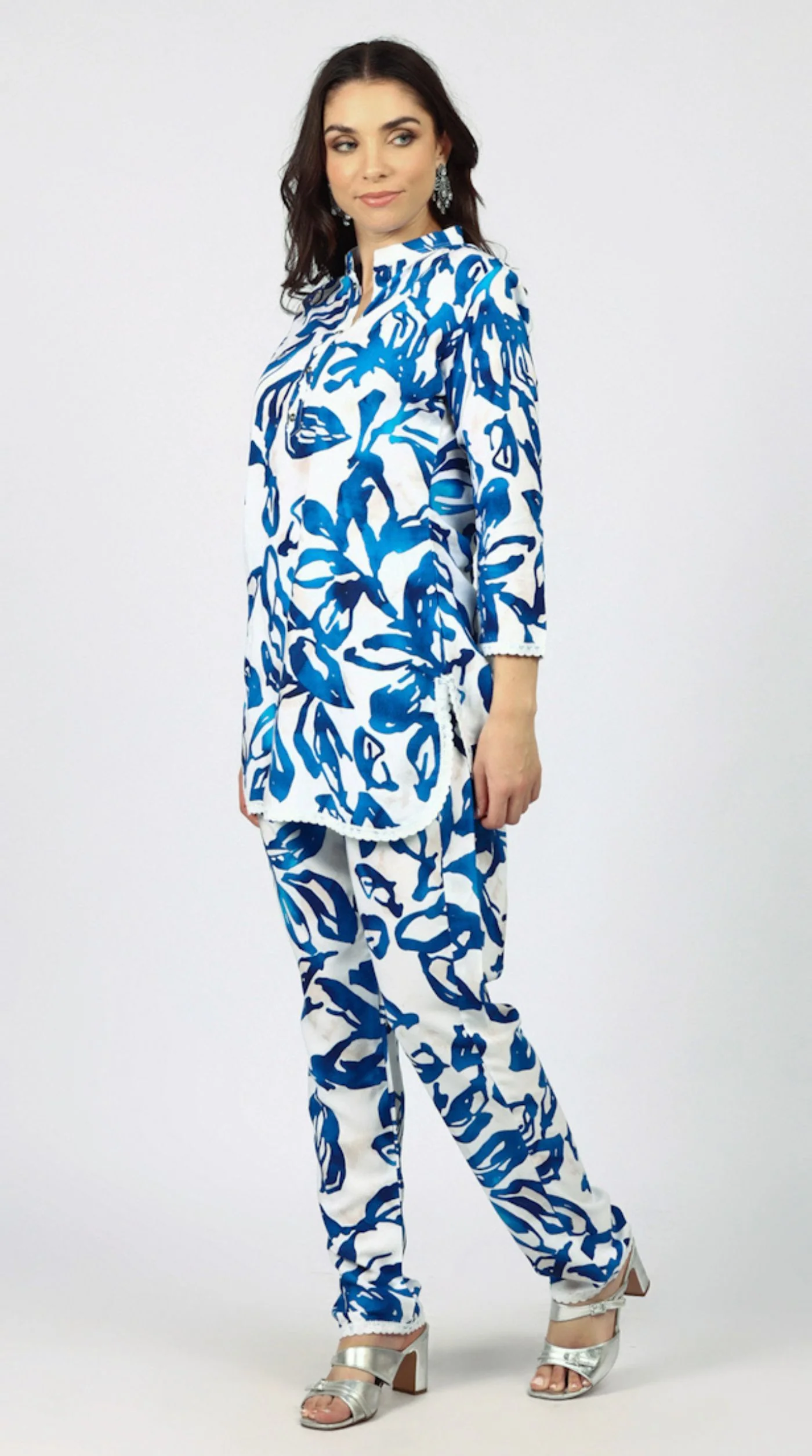 White Rayon Printed Co-ord Set - Image 2