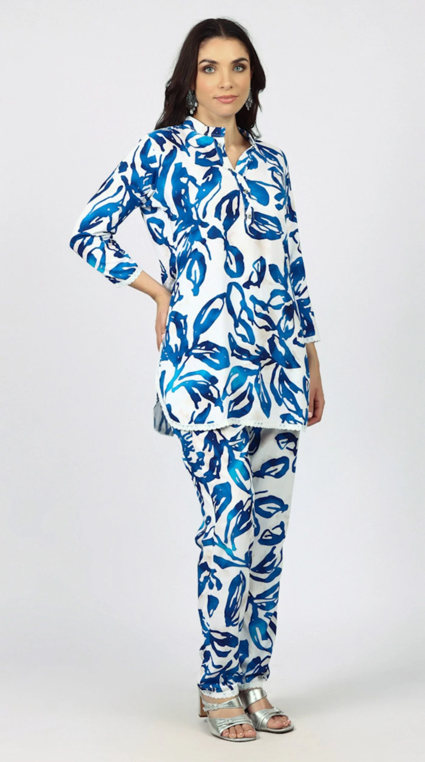 White Rayon Printed Co-ord Set - Image 3