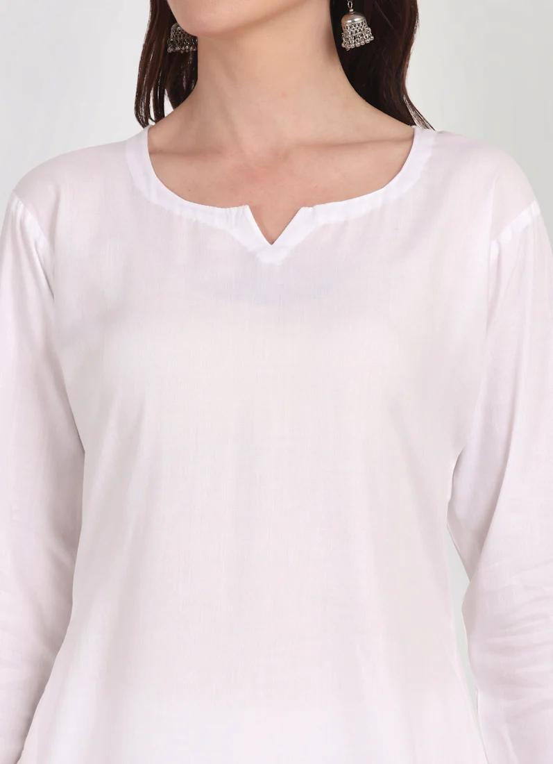 White Rayon Salwar Suit Set - Image 7