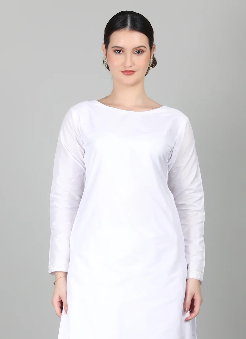 White Taffeta Silk Trouser Suit Set - Image 7