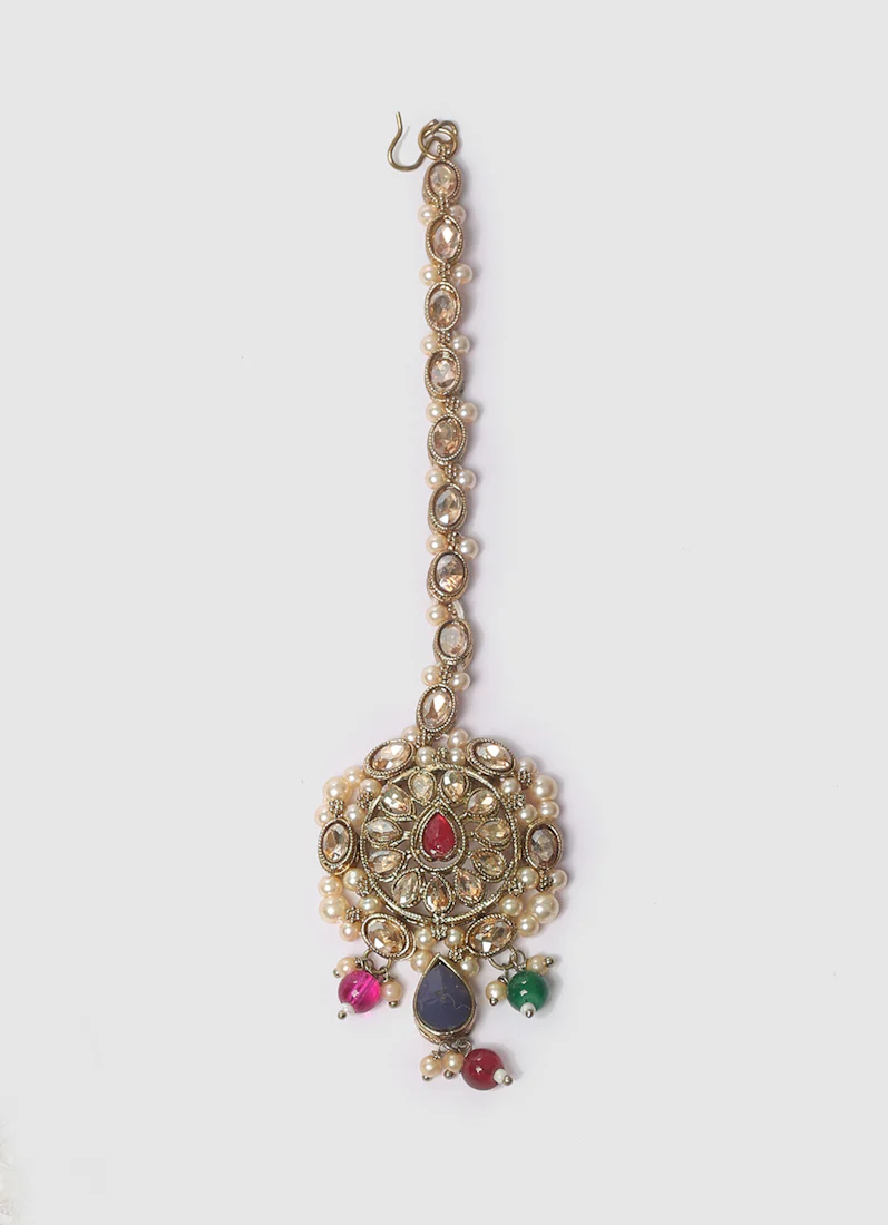 Women’s Diamante and Multi-color Beaded Necklace Set - Image 10