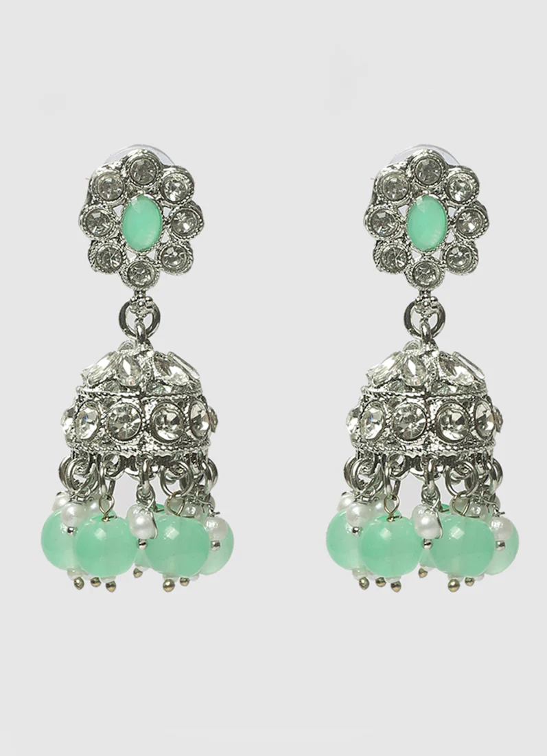 Womens Mint & Silver Stone & Pearl Jewellery Set - Image 4