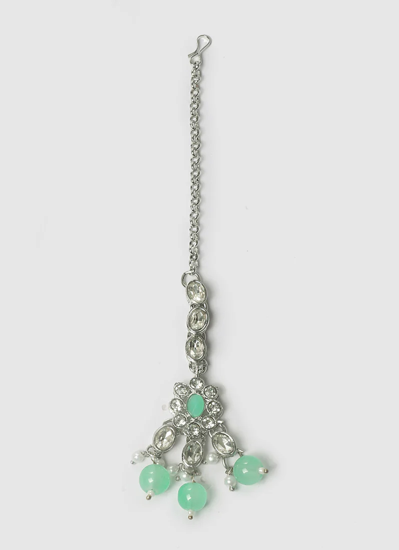 Womens Mint & Silver Stone & Pearl Jewellery Set - Image 5